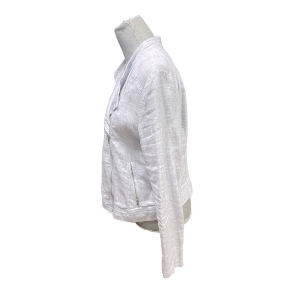 LOFT Pale Blue Linen
Asymmetric Zipper Moto
Jacket Women's L - Picture 7 of 15